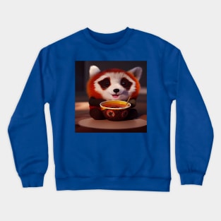 Kawaii Red Panda Eating Ramen Crewneck Sweatshirt